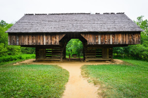 view of historic barn in Cades Cove
