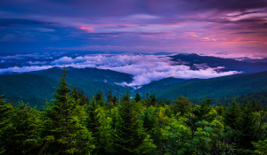 View of Great Smoky Mountains National Park from Townsend, TN