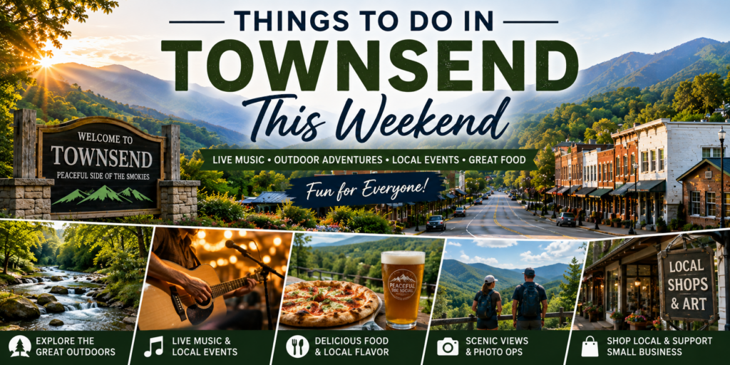 Things to do in Townsend Tennessee this weekend with mountain scenery and local attractions